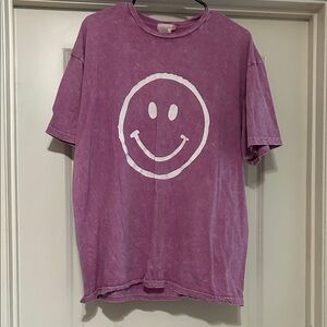 Altar'd State Purple Smiley Face Tee